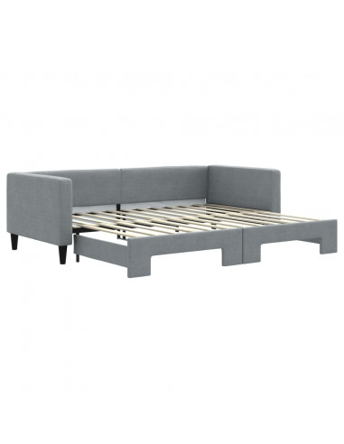 Divano Letto con Letto Estraibile Grigio Chiaro 90x200 Tessuto