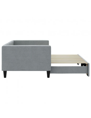 Divano Letto con Letto Estraibile Grigio Chiaro 90x200 Tessuto
