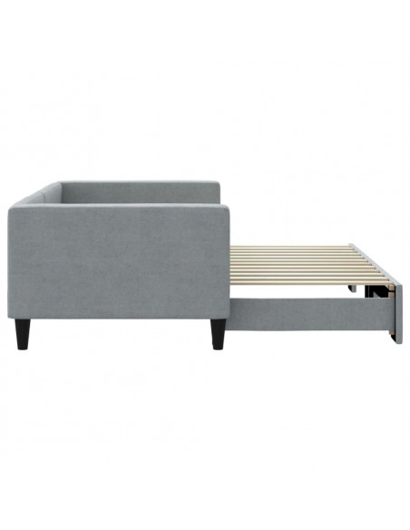 Divano Letto con Letto Estraibile Grigio Chiaro 90x200 Tessuto