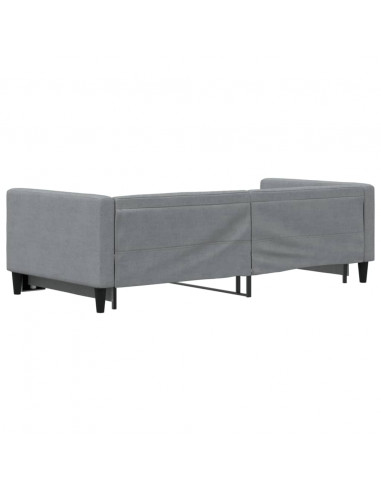 Divano Letto con Letto Estraibile Grigio Chiaro 90x200 Tessuto