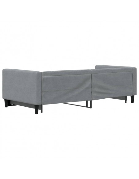 Divano Letto con Letto Estraibile Grigio Chiaro 90x200 Tessuto