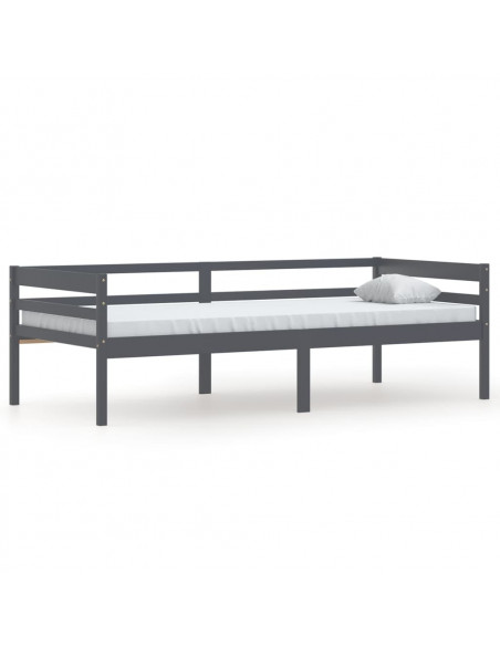 Giroletto Grigio Scuro in Legno Massello di Pino 90x200 cm