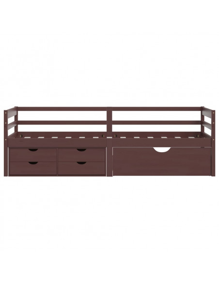 Giroletto con Cassetti Marrone Miele in Legno di Pino 90x200 cm