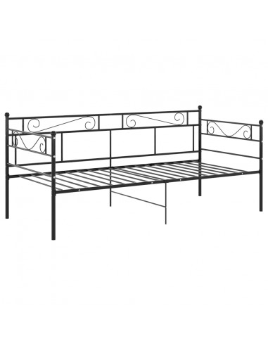 Divano Letto Telaio Nero in Metallo 90x200 cm