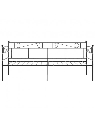 Divano Letto Telaio Nero in Metallo 90x200 cm