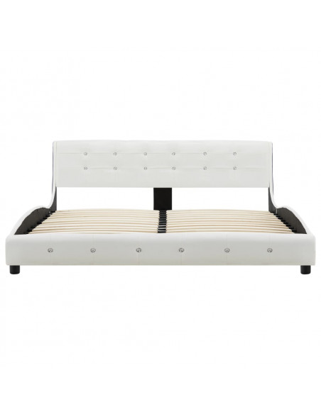 Letto con Materasso Memory Foam Bianco in Similpelle 160x200 cm