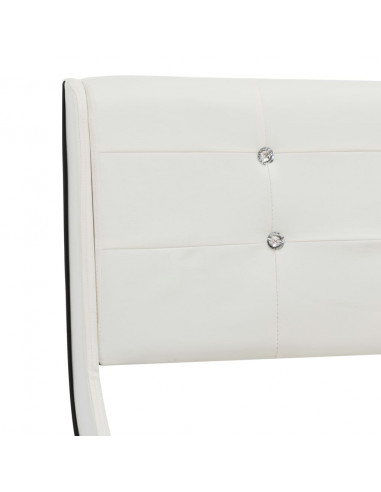 Letto con Materasso Memory Foam Bianco in Similpelle 160x200 cm