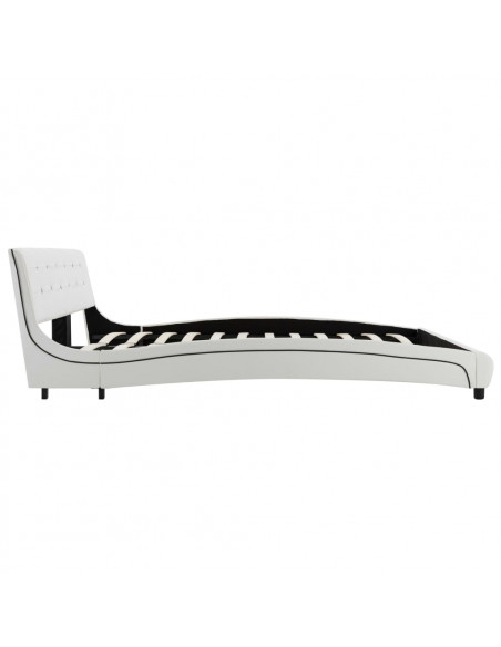Letto con Materasso Bianco in Similpelle 160x200 cm