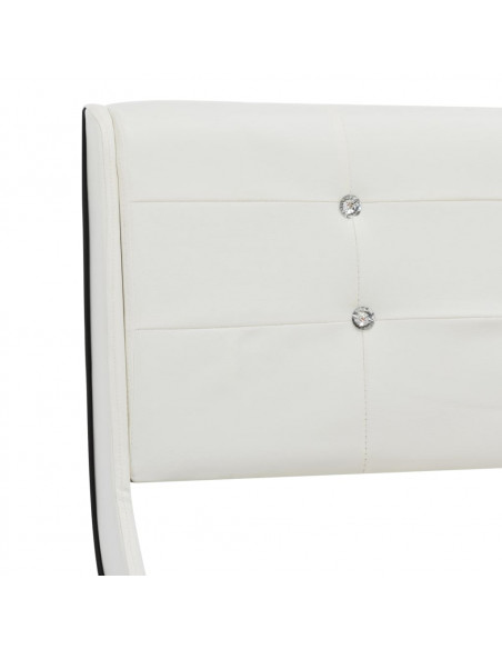 Letto con Materasso Bianco in Similpelle 160x200 cm