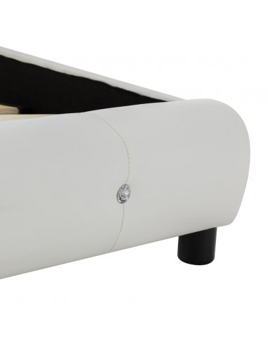 Letto con Materasso Bianco in Similpelle 160x200 cm