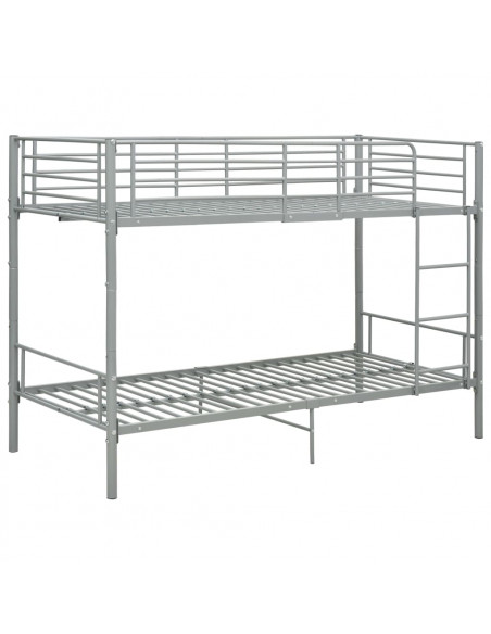 Letto a Castello Grigio in Metallo 90x200 cm
