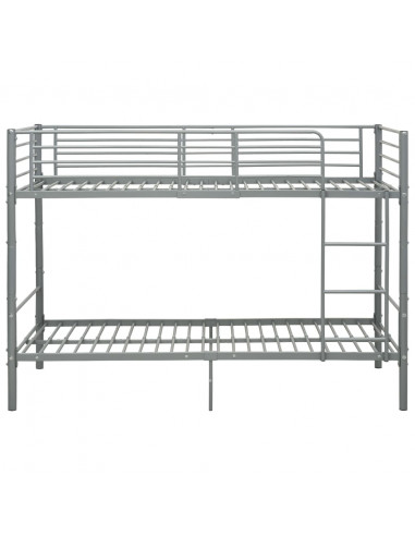 Letto a Castello Grigio in Metallo 90x200 cm