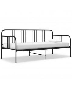 Divano Letto Telaio Nero in Metallo 90x200 cm