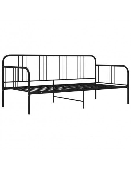 Divano Letto Telaio Nero in Metallo 90x200 cm