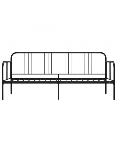 Divano Letto Telaio Nero in Metallo 90x200 cm