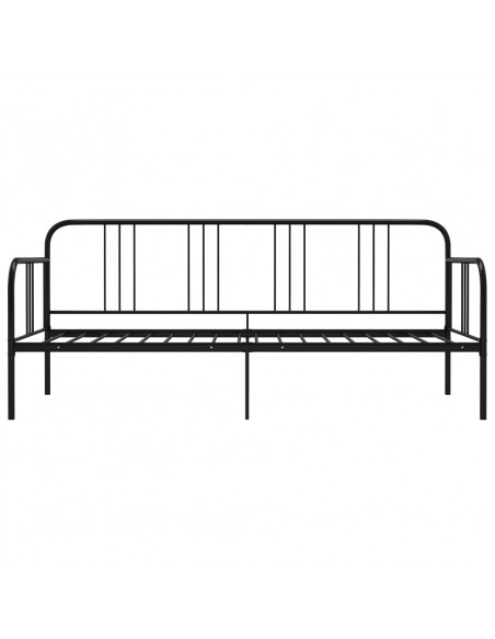 Divano Letto Telaio Nero in Metallo 90x200 cm