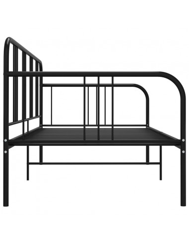 Divano Letto Telaio Nero in Metallo 90x200 cm