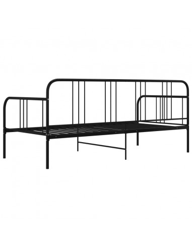 Divano Letto Telaio Nero in Metallo 90x200 cm