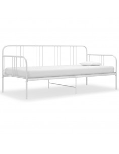 Divano Letto Bianco in Metallo 90x200 cm 2