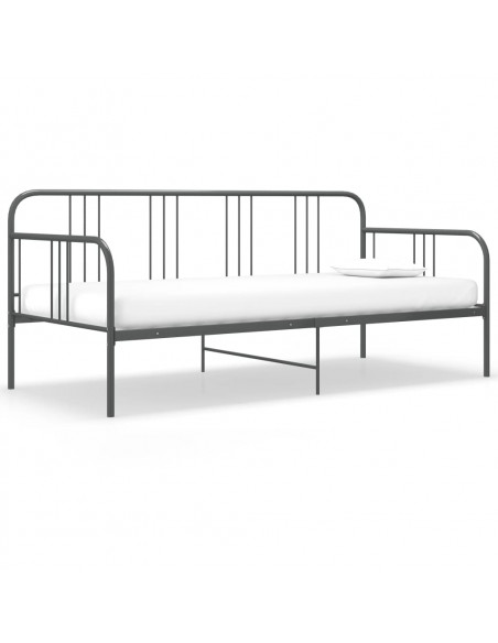 Divano Letto Grigio in Metallo 90x200 cm