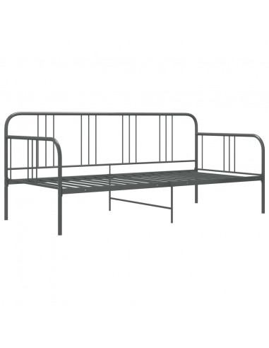 Divano Letto Grigio in Metallo 90x200 cm
