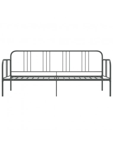 Divano Letto Grigio in Metallo 90x200 cm
