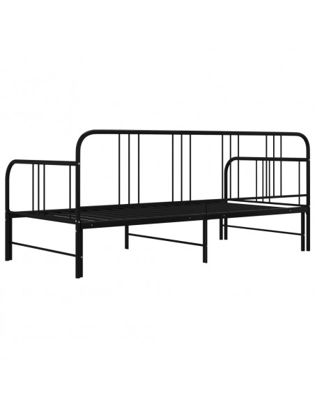 Telaio Divano Letto Estraibile Nero in Metallo 90x200 cm