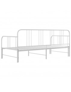 Telaio Divano Letto Estraibile Bianco in Metallo 90x200 cm 2