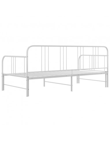 Telaio Divano Letto Estraibile Bianco in Metallo 90x200 cm