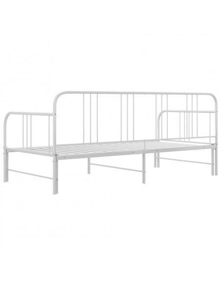 Telaio Divano Letto Estraibile Bianco in Metallo 90x200 cm