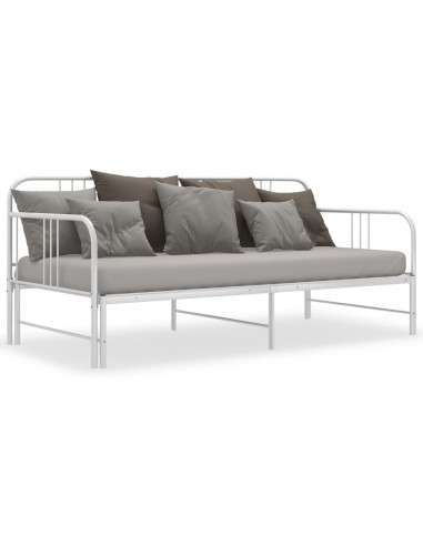 Telaio Divano Letto Estraibile Bianco in Metallo 90x200 cm