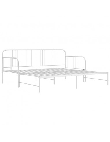 Telaio Divano Letto Estraibile Bianco in Metallo 90x200 cm