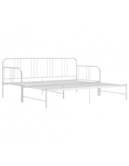Telaio Divano Letto Estraibile Bianco in Metallo 90x200 cm