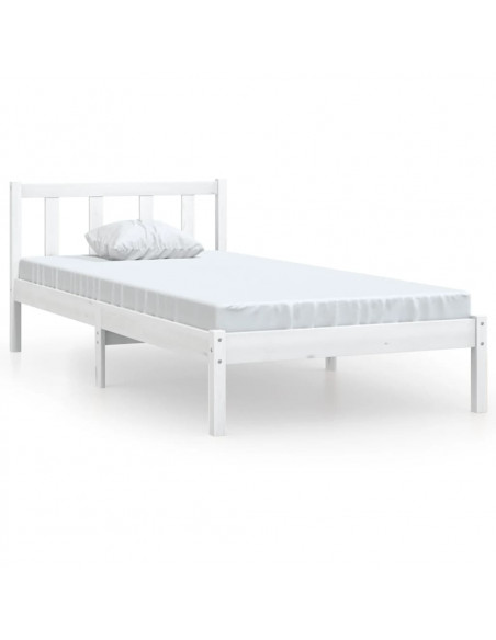Giroletto Bianco in Legno Massello di Pino 90x190 cm Single