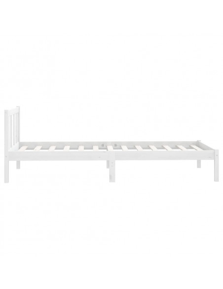 Giroletto Bianco in Legno Massello di Pino 90x190 cm Single