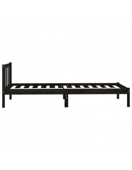 Giroletto Nero in Legno Massello di Pino 100x200 cm