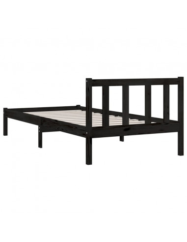 Giroletto Nero in Legno Massello di Pino 100x200 cm