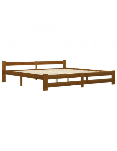 Giroletto Marrone Miele in Legno Massello di Pino 200x200 cm