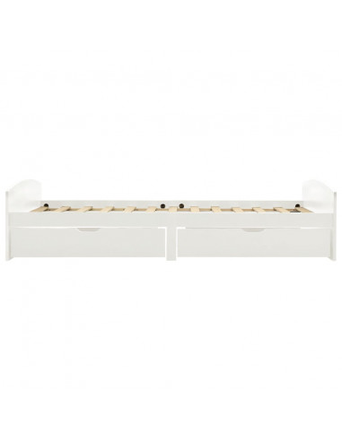 Giroletto con 2 Cassetti Bianco in Legno di Pino 90x200 cm