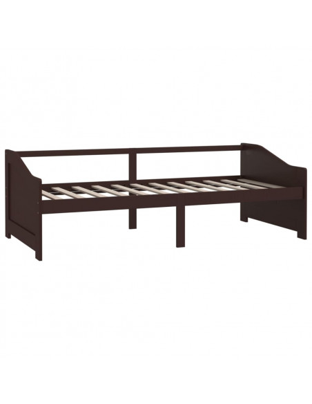 Divano Letto a 3 Posti Marrone Scuro Massello di Pino 90x200cm