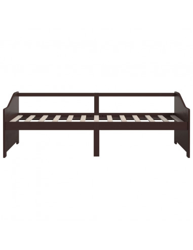 Divano Letto a 3 Posti Marrone Scuro Massello di Pino 90x200cm