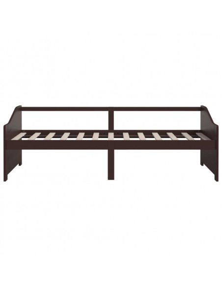 Divano Letto a 3 Posti Marrone Scuro Massello di Pino 90x200cm