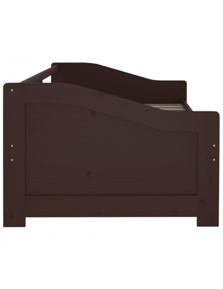 Divano Letto a 3 Posti Marrone Scuro Massello di Pino 90x200cm