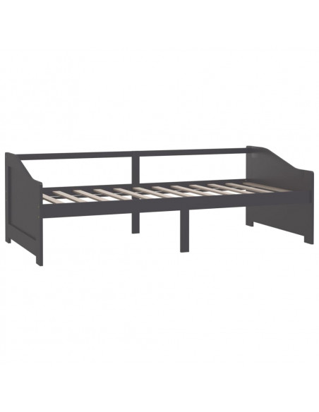 Divano Letto a 3 Posti Grigio Legno Massello di Pino 90x200cm
