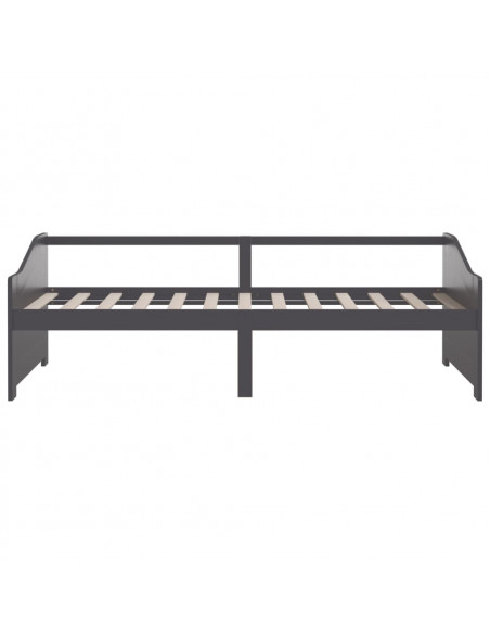 Divano Letto a 3 Posti Grigio Legno Massello di Pino 90x200cm
