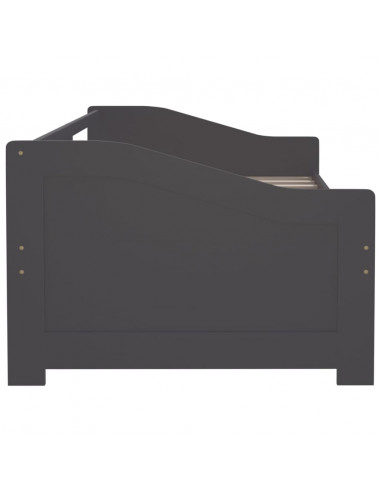 Divano Letto a 3 Posti Grigio Legno Massello di Pino 90x200cm