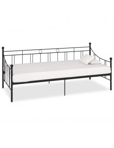 Telaio Divano Letto Nero in Metallo 90x200 cm 2
