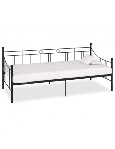 Telaio Divano Letto Nero in Metallo 90x200 cm