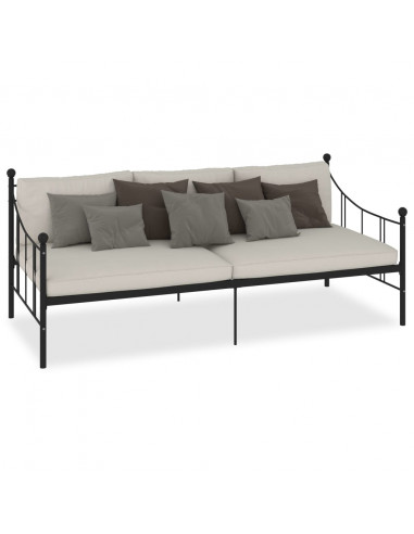 Telaio Divano Letto Nero in Metallo 90x200 cm