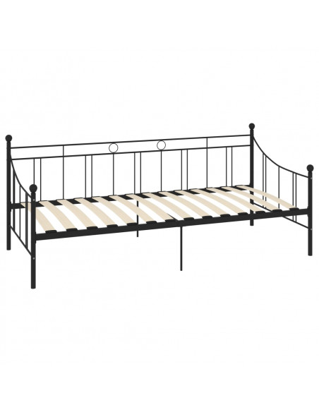 Telaio Divano Letto Nero in Metallo 90x200 cm